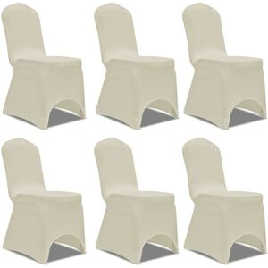 Berkfield Home - Chair Cover Stretch Cream 6 pcs