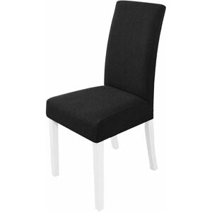 Chair covers stretch dining chair covers spandex chair slipcovers Black Set of 4 Groofoo