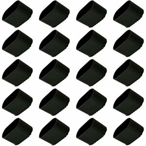 HOOPZI Chair leg cap, 20 pieces Chair leg protector, floor protector, foot tips, plastic chair leg, floor protector, 40x20 mm protective cap for oval tubes,