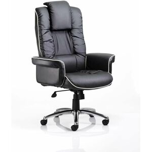 Netfurniture - Chel Leather Adjustable Office Chair - Black - Cream