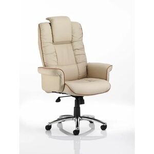 Netfurniture - Chel Leather Adjustable Office Chair - Cream - Black