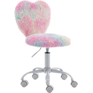 WAHSON OFFICE CHAIRS Childrens Desk Chair Swivel Computer Chair in Faux Fur for Kids Study Office, Adjustable Height, Colorful