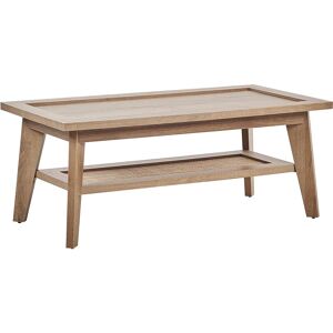 BELIANI Rustic Coffee Table Shelf Engineered Wood Rattan Light Wood Simla - Light Wood