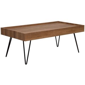 BELIANI Modern Rustic Rectangular Coffee Table Brown Wood Veneer Hairpin Legs Welton - Dark Wood