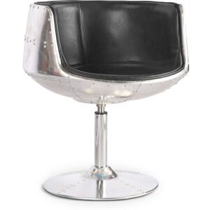 PRIVATEFLOOR Cognac Aviator Chair Eero Aarnio Black Leather, Fiberglass, pp, Leather - Black