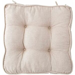 Xuigort - Comfort Chair Cushions with 2 Laces, Tatami Seat Cushions Quilted Design Square Floor Cushion, Ideal for Indoor and Outdoor, 45x45cm Beige