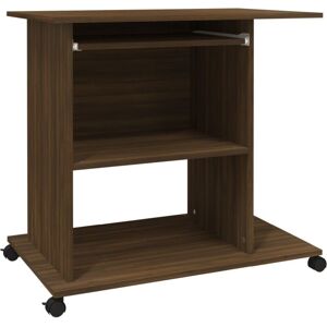 Computer Desk Brown Oak 80x50x75 cm Engineered Wood Vidaxl Brown