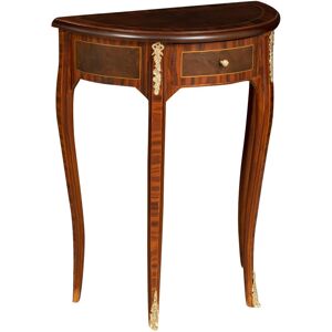 BISCOTTINI Console table in walnut veneered wood enriched with handmade inlays and bronze decorations