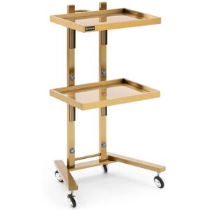 PHYSA Cosmetic trolley - 2 Shelves - 40 x 86 x 50 cm - golden Beauty Salon Trolley Hairdressing Trolley