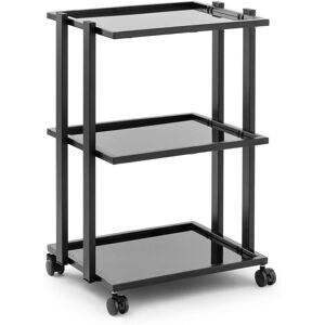 Physa - Cosmetic trolley - 3 Glass shelves - max. 60 kg - black Beauty Salon Trolley Hairdressing Trolley