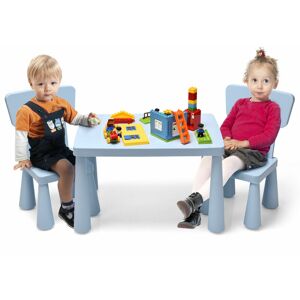 COSTWAY Kids Table and Chair Set, Children Multi Activity Desk with 2 Chairs, 3-Piece Toddler Furniture Set for Eating, Drawing, Writing, Craft, Snack Time,