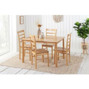 BIRLEA Cottesmore Rectangle Dining Set with 4 Upton Chairs