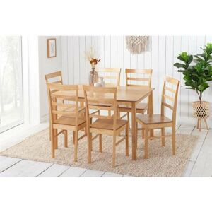 BIRLEA Cottesmore Rectangle Dining Set with 6 Upton Chairs