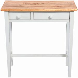 BISCOTTINI Country-style solid lime wood antiqued white finish W73XDP36XH75cm sized coffee table console. Made in Italy