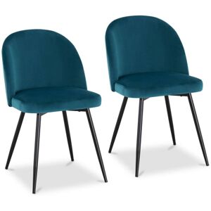 FROMM & STARCK Cushioned Chair Upholstered Chair Padded Dining Chair Set of 2 150kg Turquoise