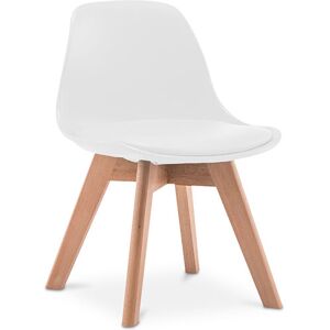 Privatefloor - Children's Chair - Children's Chair Scandinavian Design - Alvin White Beechwood, pp, Vegan leather - White