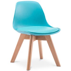 Privatefloor - Children's Chair - Children's Chair Scandinavian Design - Alvin Blue Beechwood, pp, Vegan leather - Blue