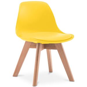 Privatefloor - Children's Chair - Children's Chair Scandinavian Design - Alvin Yellow Beechwood, pp, Vegan leather - Yellow