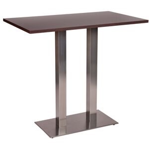 NETFURNITURE Daniella Twin Rectangular Brushed Table Base Laminate Top Brushed Twin Dining Walnut 1200 x 600mm Rectangular - Brushed