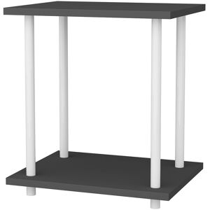 Decorotika - Bristol Side Table Coffee Table for Living Room and Office - White and Anthtracite - White and Anthracite