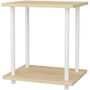 Decorotika - Bristol Side Table Coffee Table for Living Room and Office - White and Oak - White and Oak