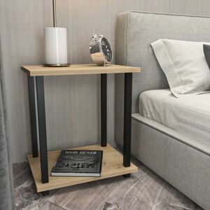 Decorotika - Gurnee Side Table End Table Coffee Table Bedside Table For Living Room Lounge Foyer Hallway Bedroom - Black And Oak - Black and Oak