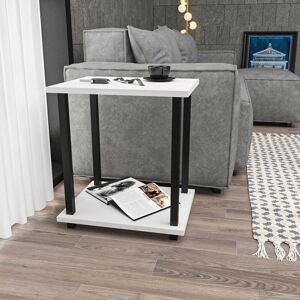 Decorotika Gurnee Side Table End Table Coffee Table Bedside Table For Living Room Lounge Foyer Hallway Bedroom - Black And White - Black and White