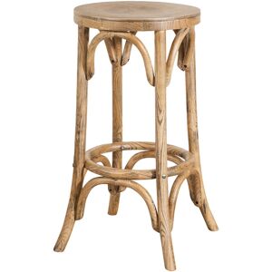 BISCOTTINI Diam,. 39xH75 cm sized solid ash wood antiqued light walnut finish Thonet style stool - light walnut