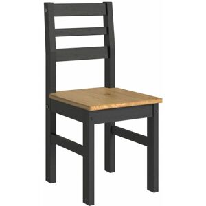 Netfurniture - Dinea Black Ladder Back Chair (Pair) - Grey