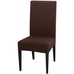 LANGRAY Dining Chair Covers High Back Polyester Spandex Elastic Dining Chair Slipcovers Protector Kitchen Chair Seat Covers, Washable & Removable (Coffee,