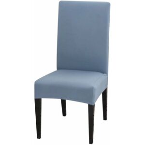 LANGRAY Dining Chair Covers High Back Polyester Spandex Elastic Dining Chair Slipcovers Protector Kitchen Chair Seat Covers, Washable & Removable (Grey-blue,