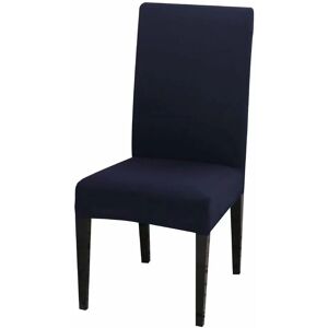 LANGRAY Dining Chair Covers High Back Polyester Spandex Elastic Dining Chair Slipcovers Protector Kitchen Chair Seat Covers, Washable & Removable (Navy, Set