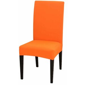 LANGRAY Dining Chair Covers High Back Polyester Spandex Elastic Dining Chair Slipcovers Protector Kitchen Chair Seat Covers, Washable & Removable (Orange,