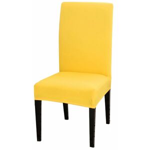 LANGRAY Dining Chair Covers High Back Polyester Spandex Elastic Dining Chair Slipcovers Protector Kitchen Chair Seat Covers, Washable & Removable (Yellow,
