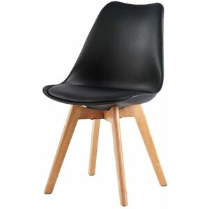 MCC DIRECT Dining Chairs Designer Side Chairs Wooden Legs Office Home Commercial eva black 1