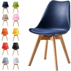 Mcc Direct - Dining Chairs Designer Side Chairs Wooden Legs Office Home Commercial eva blue 1