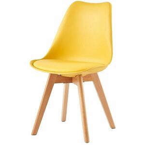 MCC DIRECT Dining Chairs Designer Side Chairs Wooden Legs Office Home Commercial eva yellow 1