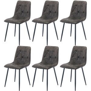 ARTIST HAND Set of 6 Dining Chairs for Living Room Dining Room, Faux Suede Dining Chairs Set of 6 with Upholstered Seat Solid Metal Legs, Gray