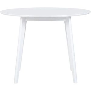 Beliani - Round Dining Kitchen Table mdf Top 100 cm White Wooden Legs Roxby - White