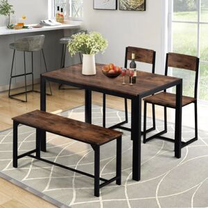 Abrihome - Dining Table and Chairs, bench Set Industrial style Retro Kitchen Dining Table Set