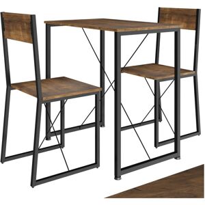 Tectake - Dining table and chairs Margate - dining table set, dining set, kitchen table and chairs - Industrial wood dark, rustic - Industrial wood