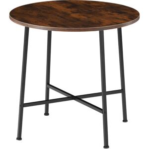 TECTAKE Dining table Ennis - kitchen table, round dining table, dining set - Industrial wood dark, rustic - Industrial wood dark, rustic