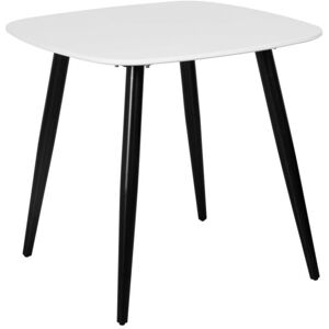 BALDWIN Dining Table Square Painted White Black Metal Legs Kitchen Dining Furniture - White