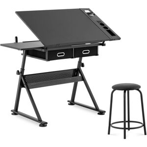 FROMM & STARCK Fromm&starck - Drafting Desk Drawing Desk + Stool Art Desk Tiltable Height-Adjustable 115x60cm