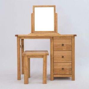 ONTARIO Dressing Table Set Oak-effect Bedroom Furniture Makeup Table Country Wooden Unit - Oak-effect