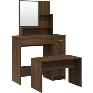 Dressing Table Set Brown Oak 86.5x35x136 cm Vidaxl Brown