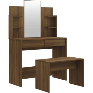 Dressing Table Set Brown Oak 96x40x142 cm vidaXL - Brown