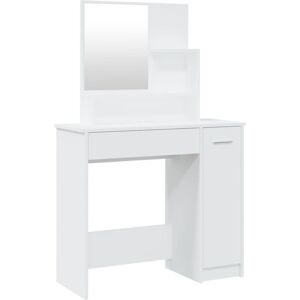 Dressing Table with Mirror White 86.5x35x136 cm vidaXL - White