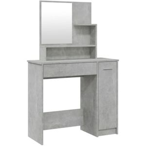 Dressing Table with Mirror Concrete Grey 86.5x35x136 cm Vidaxl Grey