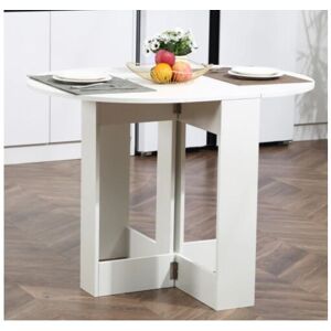 Uniquehomefurniture - Drop Leaf Dining Table Small Oval Folding Space Saving Modern Breakfast Room